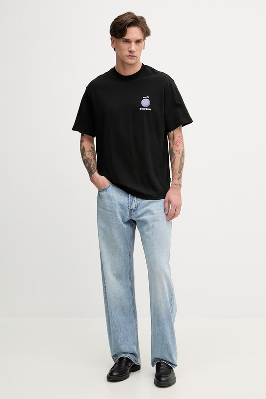 United Colors of Benetton t-shirt męski bawełniany 3MI5U10BZ czarny SS26