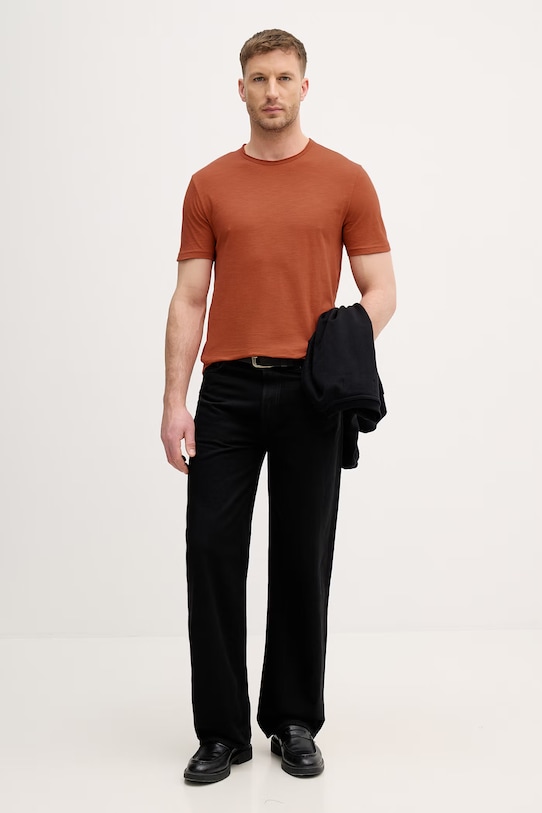 United Colors of Benetton t-shirt męski bawełniany 3N78U10C2 pomarańczowy SS26