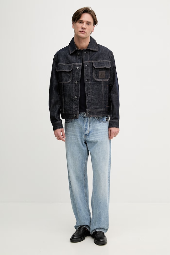 United Colors of Benetton t-shirt męski bawełniany 3N78U10C2 granatowy SS26