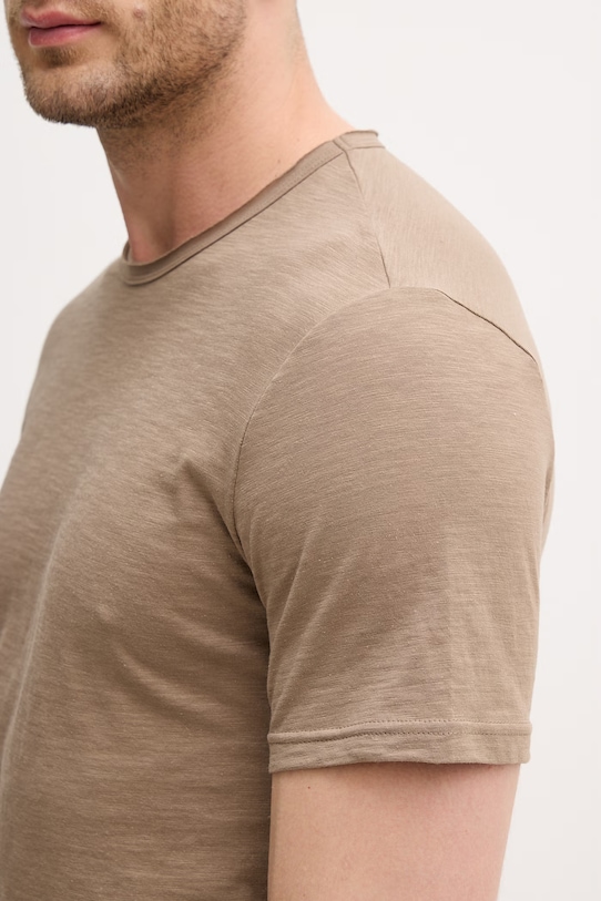 United Colors of Benetton t-shirt męski bawełniany 3N78U10C2 brązowy