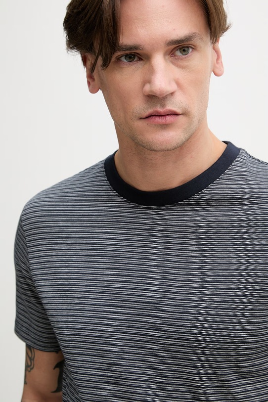 Lindbergh t-shirt męski bawełniany granatowy 30.400117