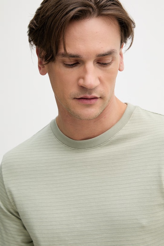 Lindbergh t-shirt męski bawełniany zielony 30.400117