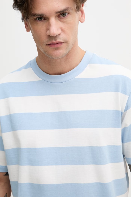 Lindbergh t-shirt bawełniany niebieski 30.400146