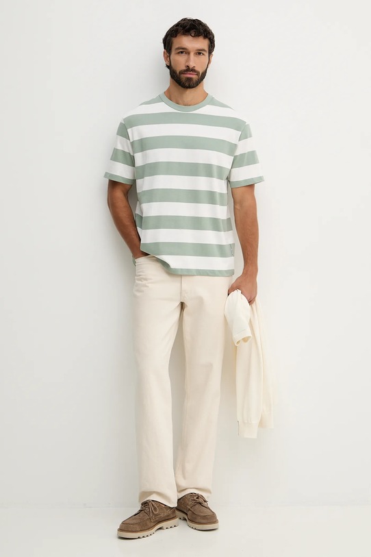 Lindbergh t-shirt bawełniany 30.400146 zielony SS26