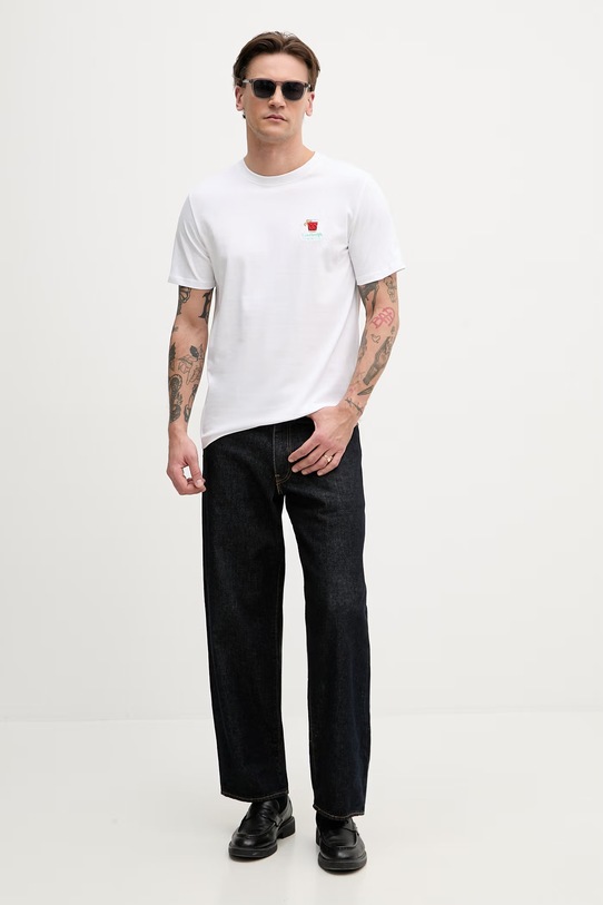 Lindbergh t-shirt męski bawełniany 30.400299 biały SS26