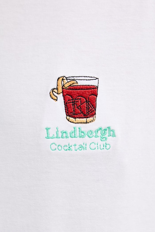 Lindbergh t-shirt męski bawełniany 30.400299 biały