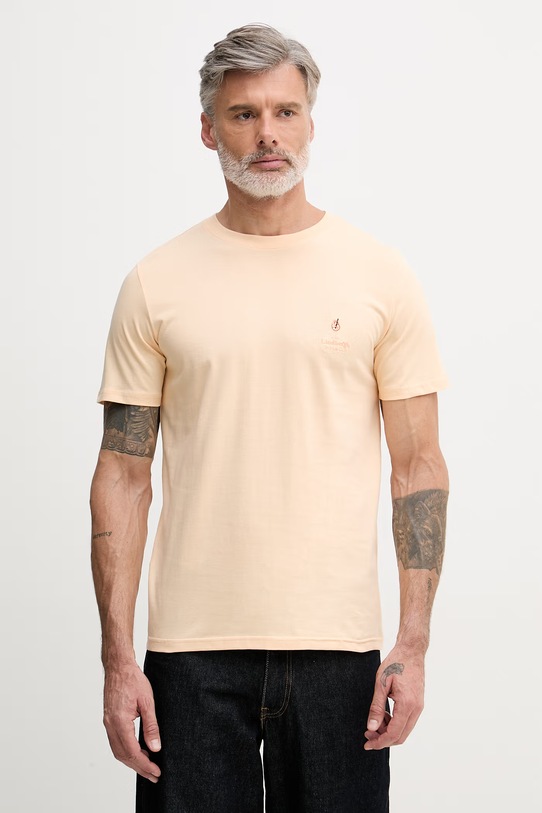 Lindbergh t-shirt męski bawełniany pomarańczowy 30.400299