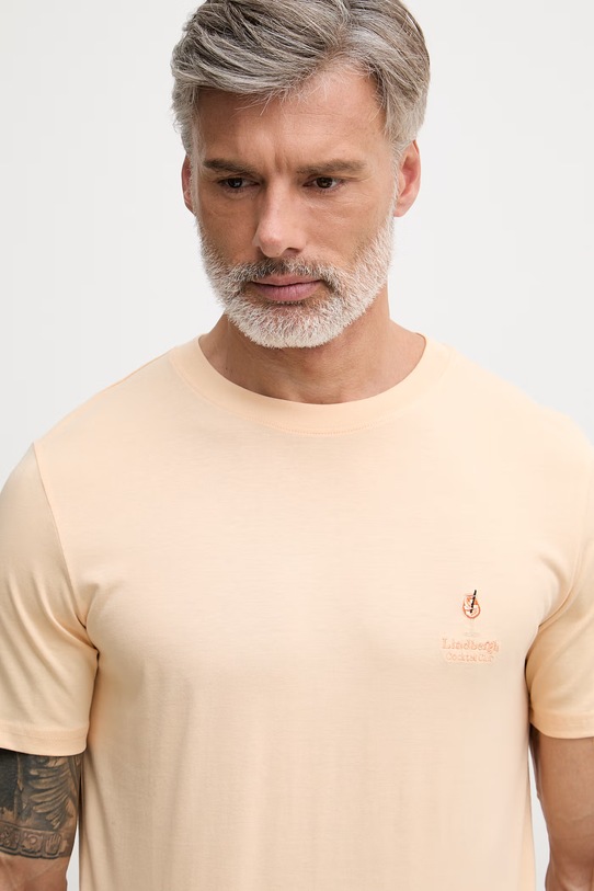 Lindbergh t-shirt męski bawełniany pomarańczowy 30.400299