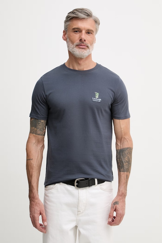 Lindbergh t-shirt męski bawełniany granatowy 30.400299