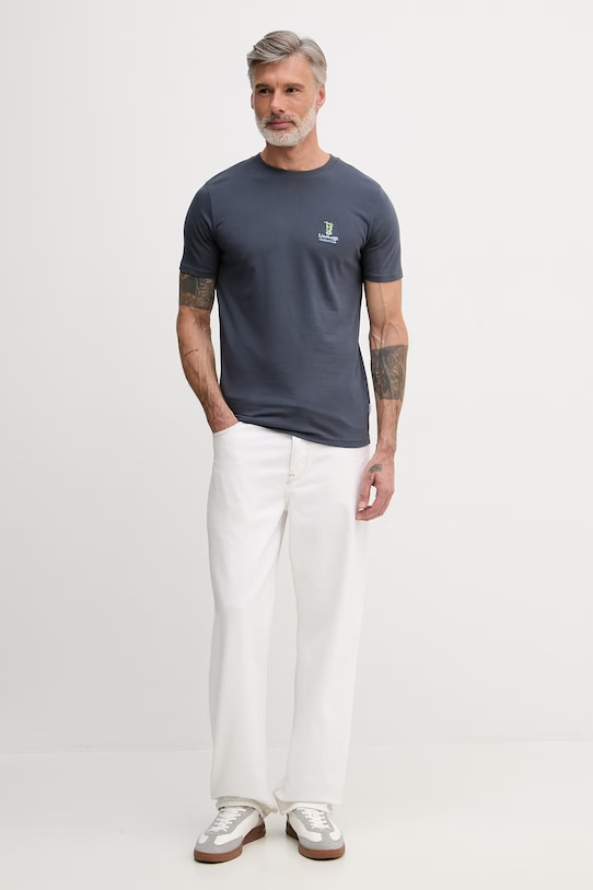 Lindbergh t-shirt męski bawełniany 30.400299 granatowy SS26