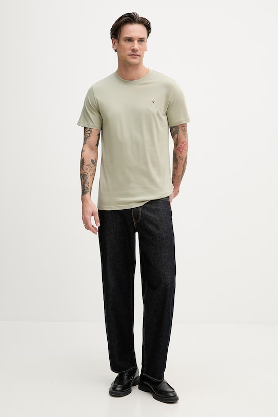 Lindbergh t-shirt męski bawełniany 30.400299 zielony SS26