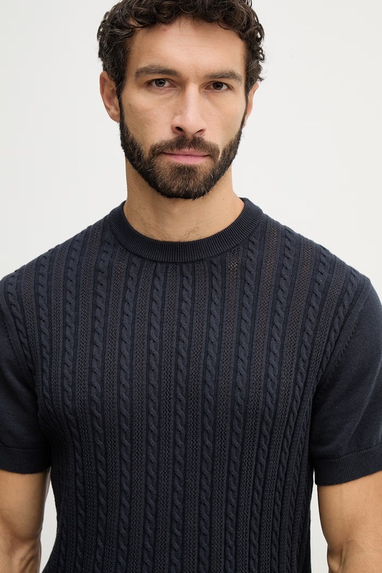 Lindbergh t-shirt bawełniany granatowy 30.804115