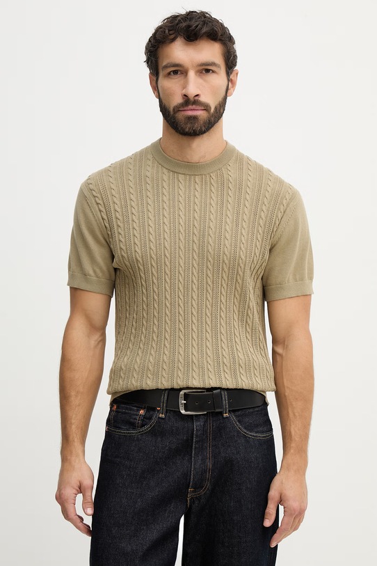 Lindbergh t-shirt bawełniany bawełna zielony 30.804115