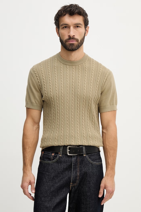 Lindbergh t-shirt bawełniany bawełna zielony 30.804115