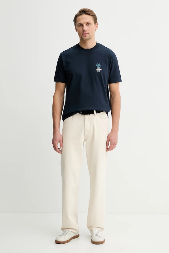 Bavlněné tričko Marc O'Polo 5000008133 námořnická modř SS26