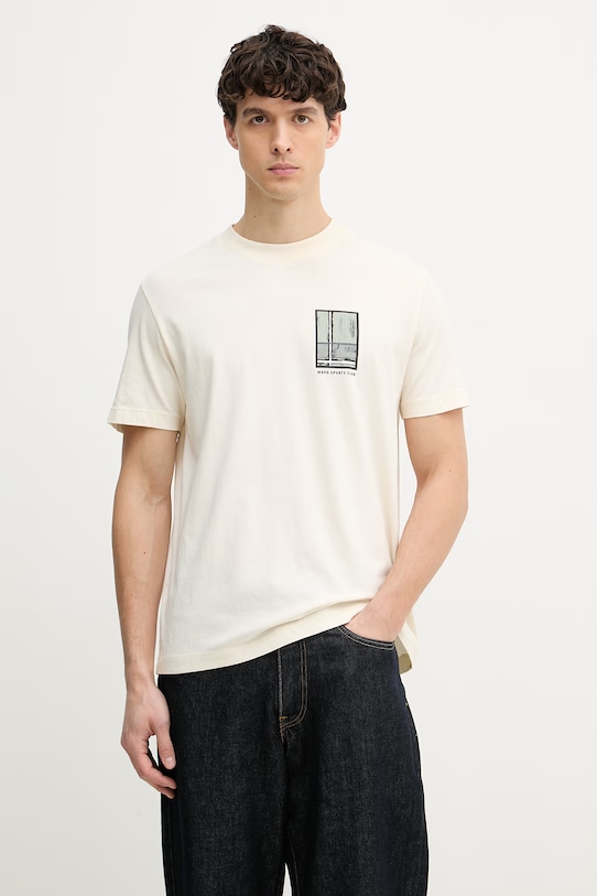 Odzież Marc O'Polo T-shirt basic męski bawełniany 5000008208 beżowy