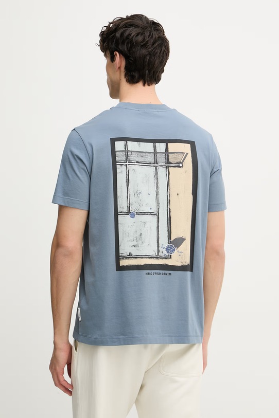 Odzież Marc O'Polo T-shirt basic męski bawełniany 5000008208 niebieski