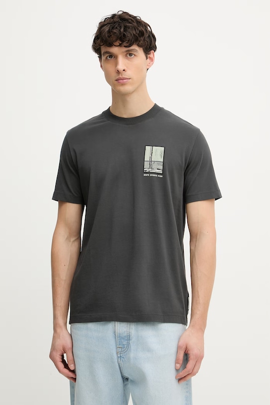 Odzież Marc O'Polo T-shirt basic męski bawełniany 5000008208 szary