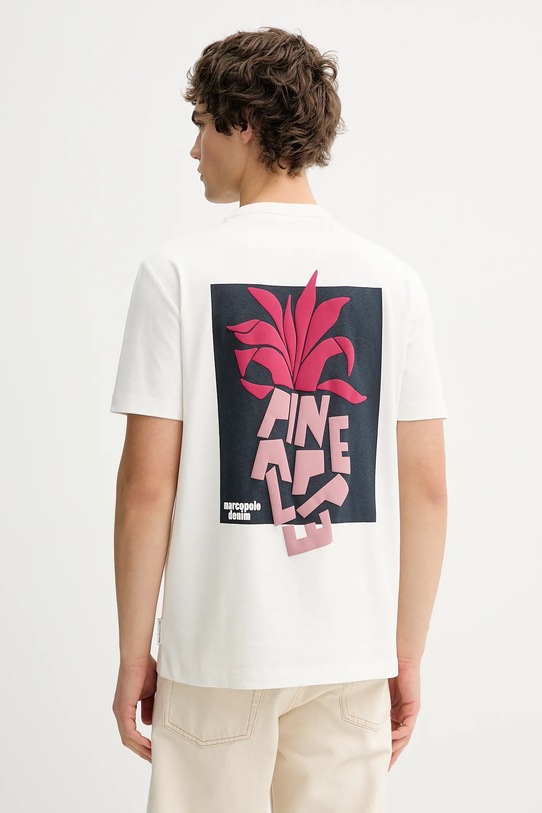 Marc O'Polo t-shirt bawełniany nadruk beżowy 5000008484