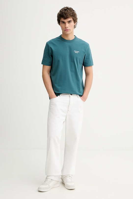 Marc O'Polo t-shirt bawełniany 5000008484 turkusowy SS26