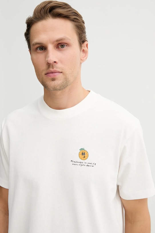Marc O'Polo t-shirt bawełniany beżowy 5000010968
