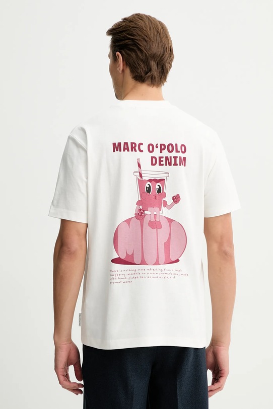 Marc O'Polo t-shirt bawełniany nadruk beżowy 5000010969