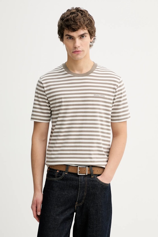 Marc O'Polo t-shirt bawełniany wzorzyste biały 5000012687