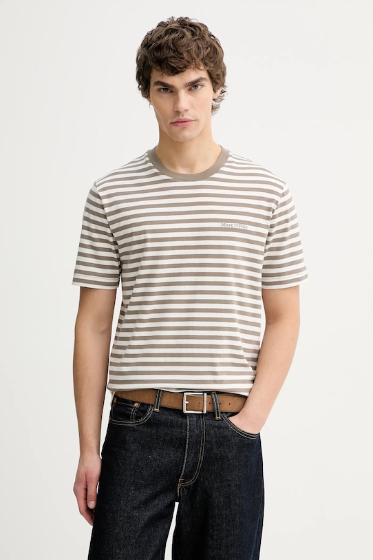 Marc O'Polo t-shirt bawełniany wzorzyste biały 5000012687