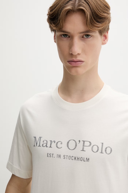 Marc O'Polo T-shirt męski bawełniany beżowy 5000012688