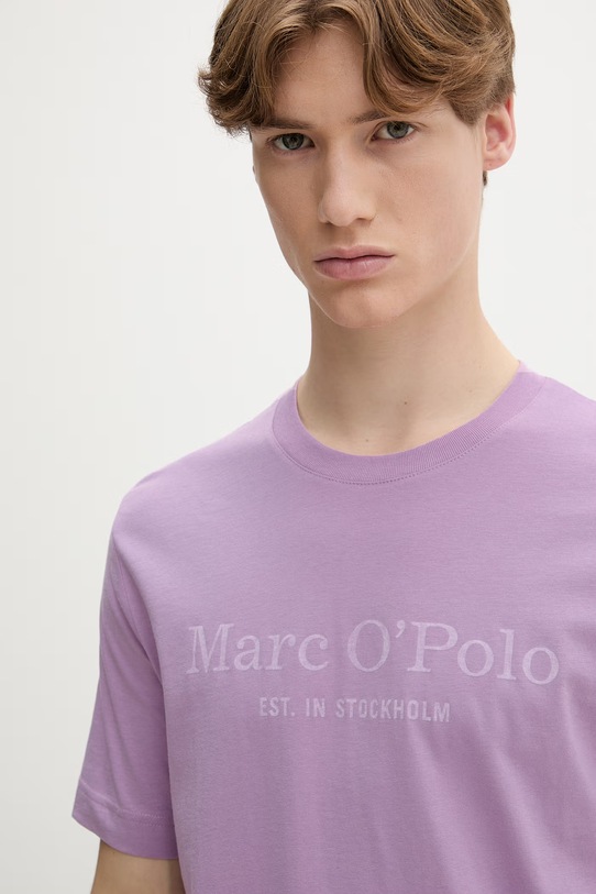 Marc O'Polo T-shirt męski bawełniany fioletowy 5000012688