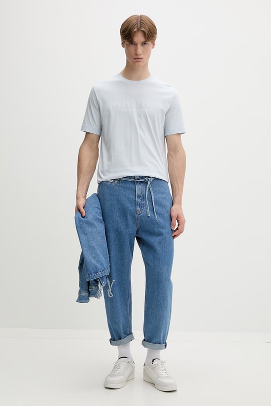 Marc O'Polo T-shirt męski bawełniany 5000012688 niebieski SS26