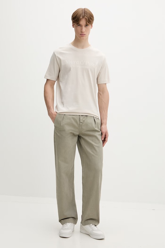 Marc O'Polo T-shirt męski bawełniany 5000012688 beżowy SS26