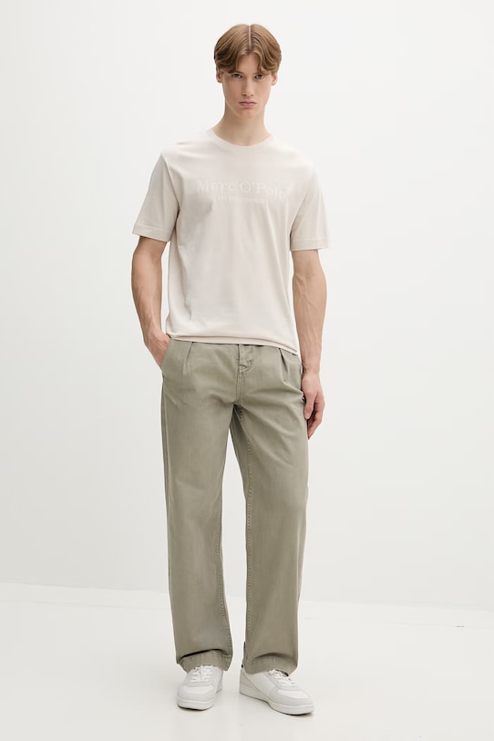 Marc O'Polo T-shirt męski bawełniany 5000012688 beżowy SS26