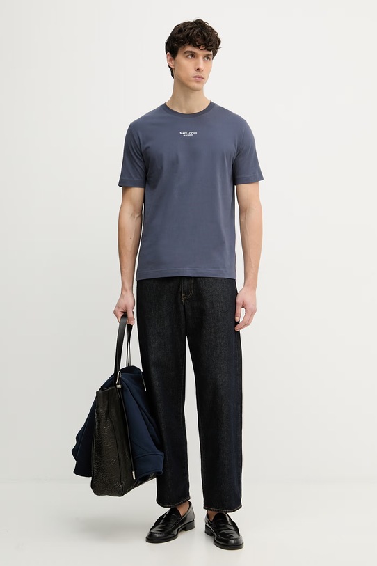 Marc O'Polo T-shirt męski bawełniany 5000012689 granatowy SS26