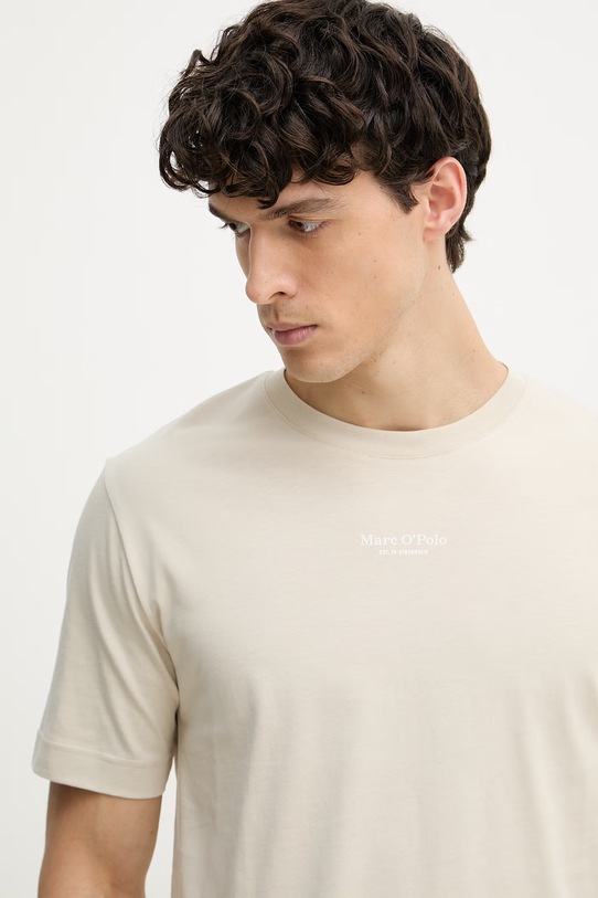 Marc O'Polo T-shirt męski bawełniany beżowy 5000012689