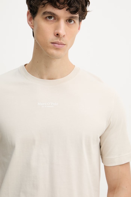 Marc O'Polo T-shirt męski bawełniany beżowy 5000012689