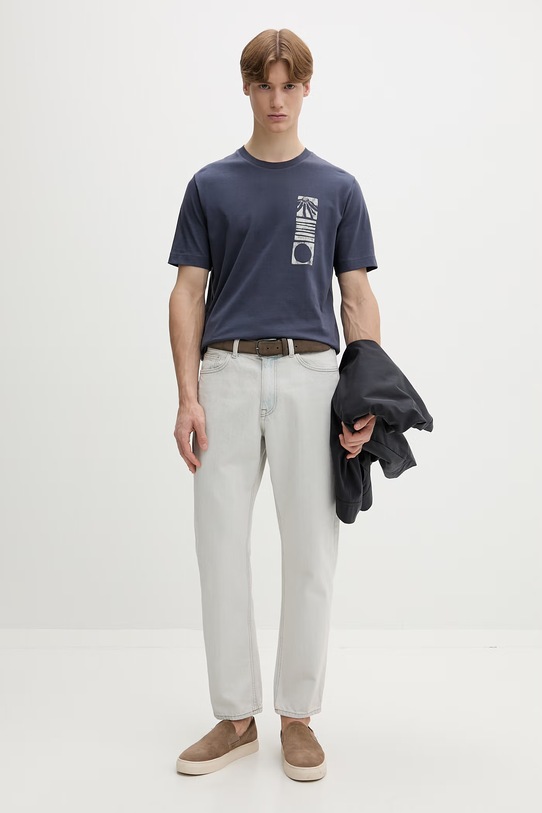 Marc O'Polo T-shirt męski bawełniany 5000012690 granatowy SS26