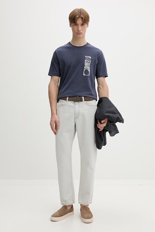 Marc O'Polo T-shirt męski bawełniany 5000012690 granatowy SS26