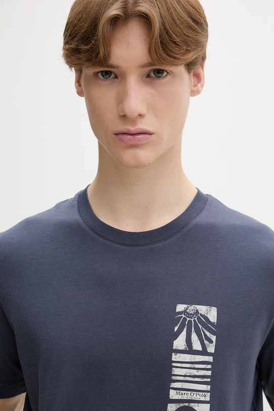 Marc O'Polo T-shirt męski bawełniany granatowy 5000012690
