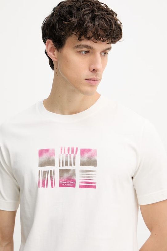 Marc O'Polo T-shirt męski bawełniany beżowy 5000012691