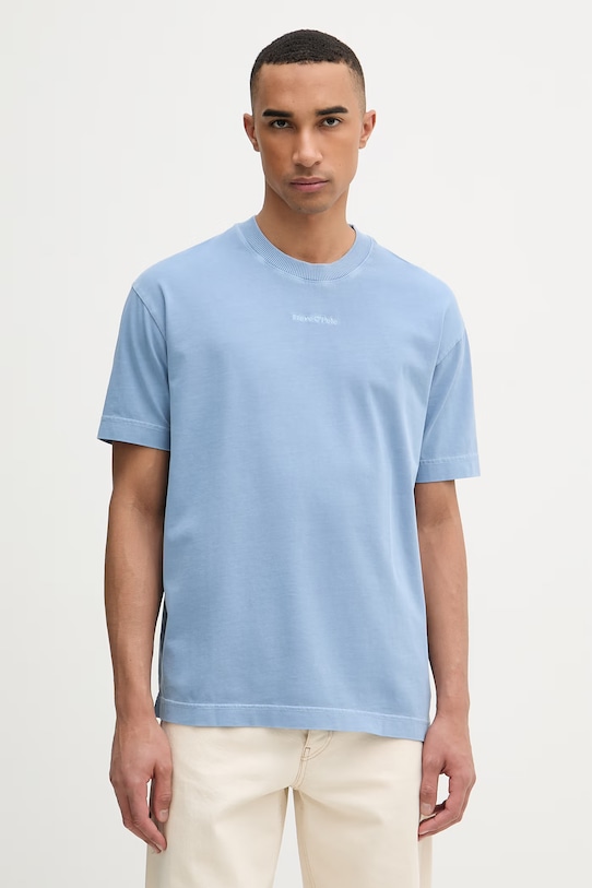 Marc O'Polo t-shirt basic męski bawełniany niebieski 5000012698