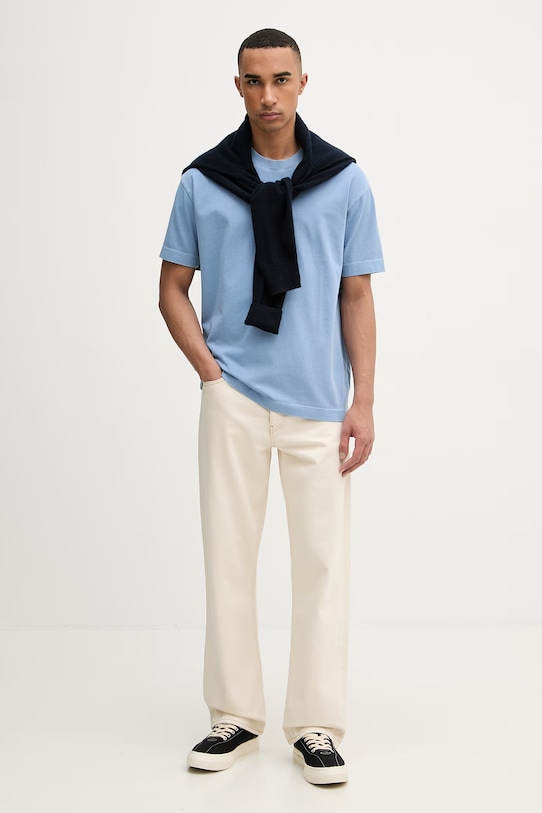 Marc O'Polo t-shirt basic męski bawełniany 5000012698 niebieski SS26