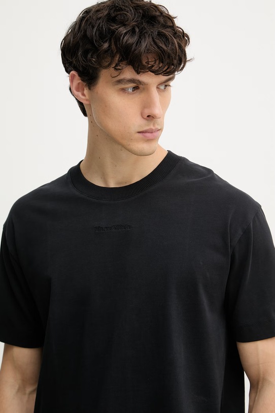Marc O'Polo t-shirt basic męski bawełniany czarny 5000012698