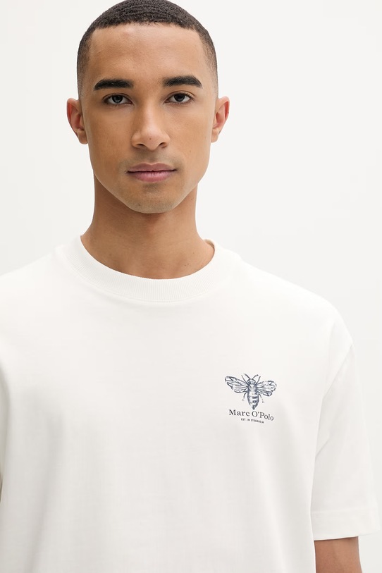 Marc O'Polo T-shirt męski bawełniany beżowy 5000012703