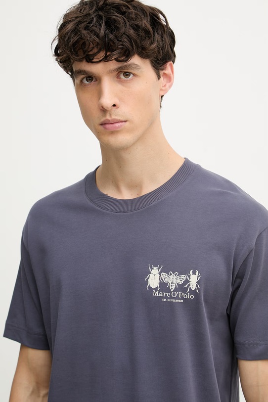 Marc O'Polo T-shirt męski bawełniany fioletowy 5000012705