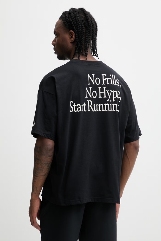Asics t-shirt RUNNER MESSAGE pozostałe czarny 2031F321