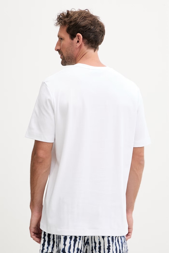 Odzież Fusalp t-shirt męski bawełniany TYLO ANIM J2123 biały