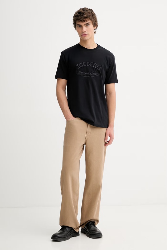 Iceberg t-shirt bawełniany F040.6325 czarny SS26