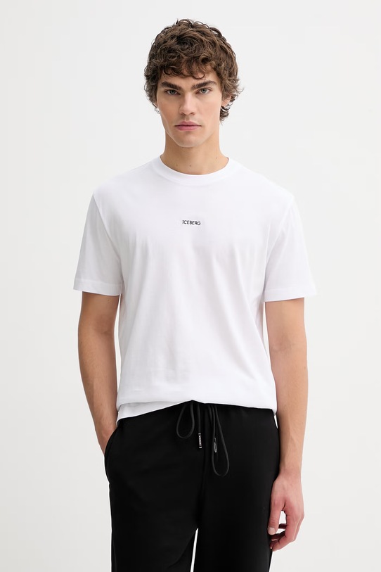 Odzież Iceberg t-shirt bawełniany F045.6325 biały