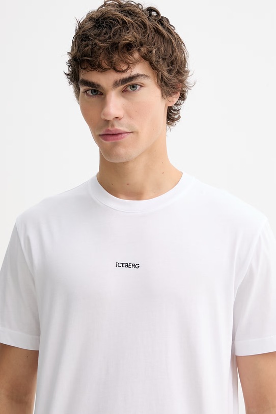 Iceberg t-shirt bawełniany biały F045.6325